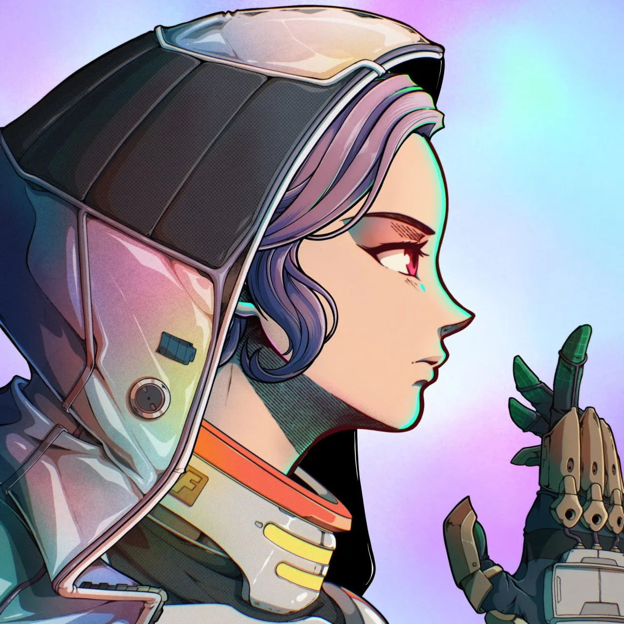Afyniti cyberpunk quest character representing campaign progression