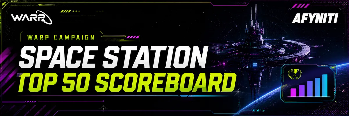 Top 50 Afyniti Warp Quest campaign scoreboard for Month 1